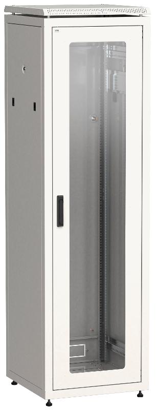 Шкаф сетевой 19" LINEA N 33U 600х600 мм стеклянная передняя дверь серый