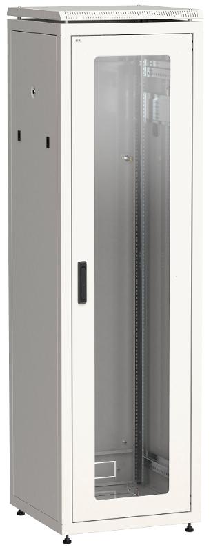 Шкаф сетевой 19" LINEA N 38U 600х800 мм стеклянная передняя дверь, задняя металлическая серый