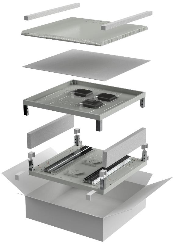 LINEA N Компл. осн. и крыша 600х800мм шкафа 28-47U сер.
