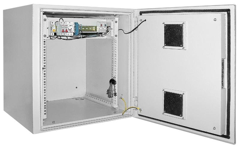 Шкаф уличный 19" 15U 650x600, IP55 металл дверь, серый