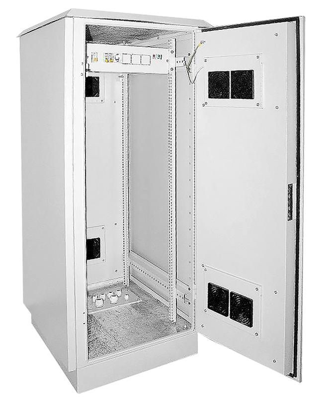 Шкаф уличный 19" 42U 720x860, IP55 металл двери, серый