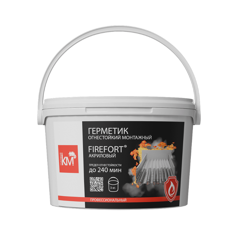 Герметик огнестойкий монтажный акриловый EI240 FIREFORT 3 кг