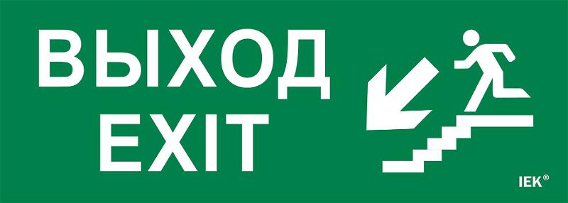 Этикетка самоклеящаяся  280х100мм "Выход/лест. вниз/фигура"