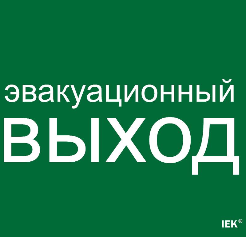 Этикетка самокл. 310х280мм "Эвакуац. выход"