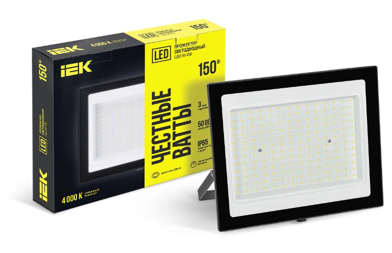 Прожектор светодиодный СДО 06-150 IP65 4000К черный IEK