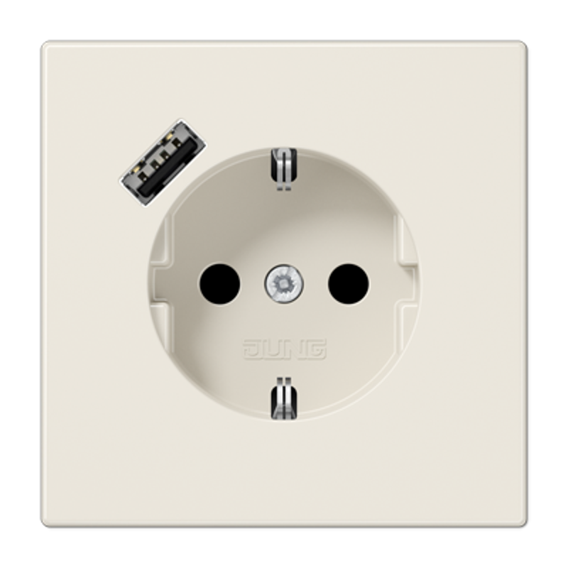 Розетка SCHUKO® с USB-зарядным устройством, тип A; термопласт; слоновая кость