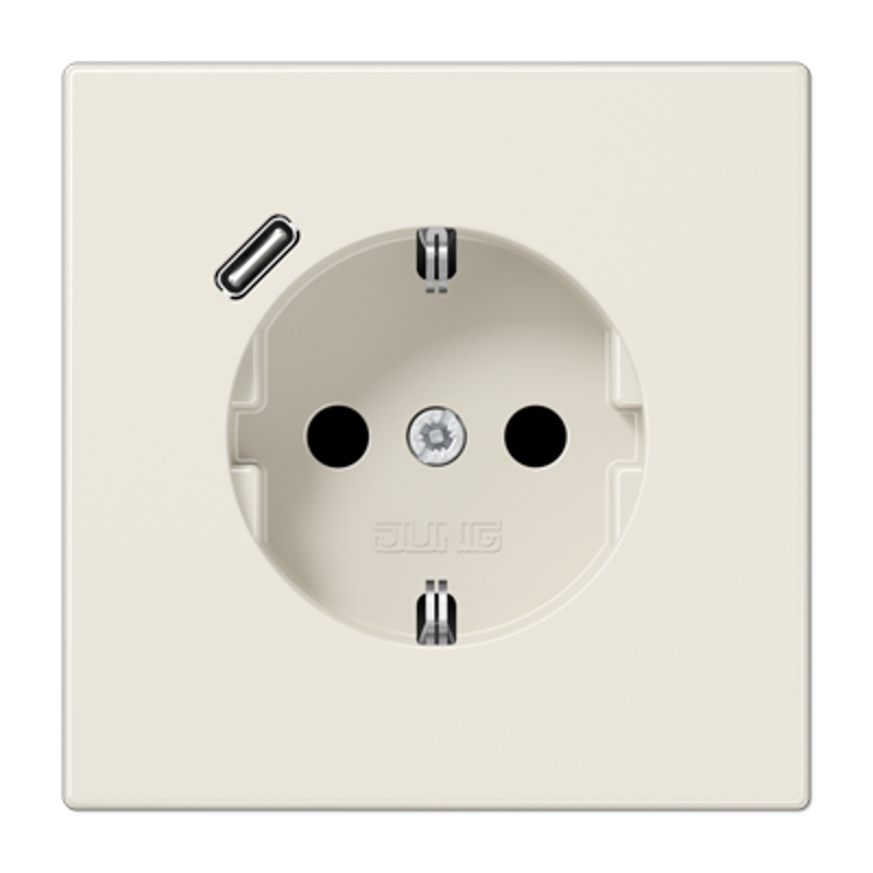 Розетка SCHUKO® с USB-зарядным устройством, тип С; термопласт; слоновая кость