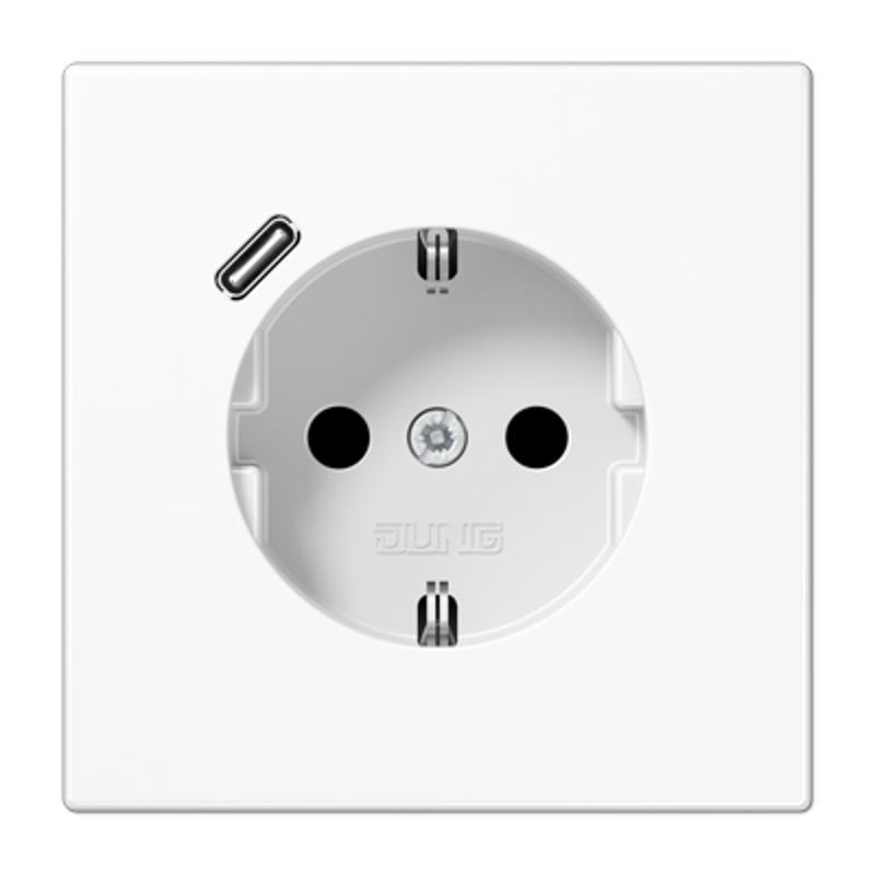 Розетка SCHUKO® с USB-зарядным устройством, тип С; термопласт; белый