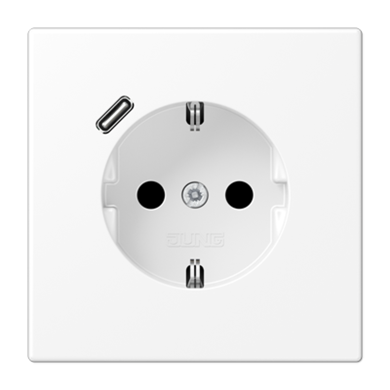 Розетка SCHUKO® с USB-зарядным устройством, тип С; термопласт; белый матовый