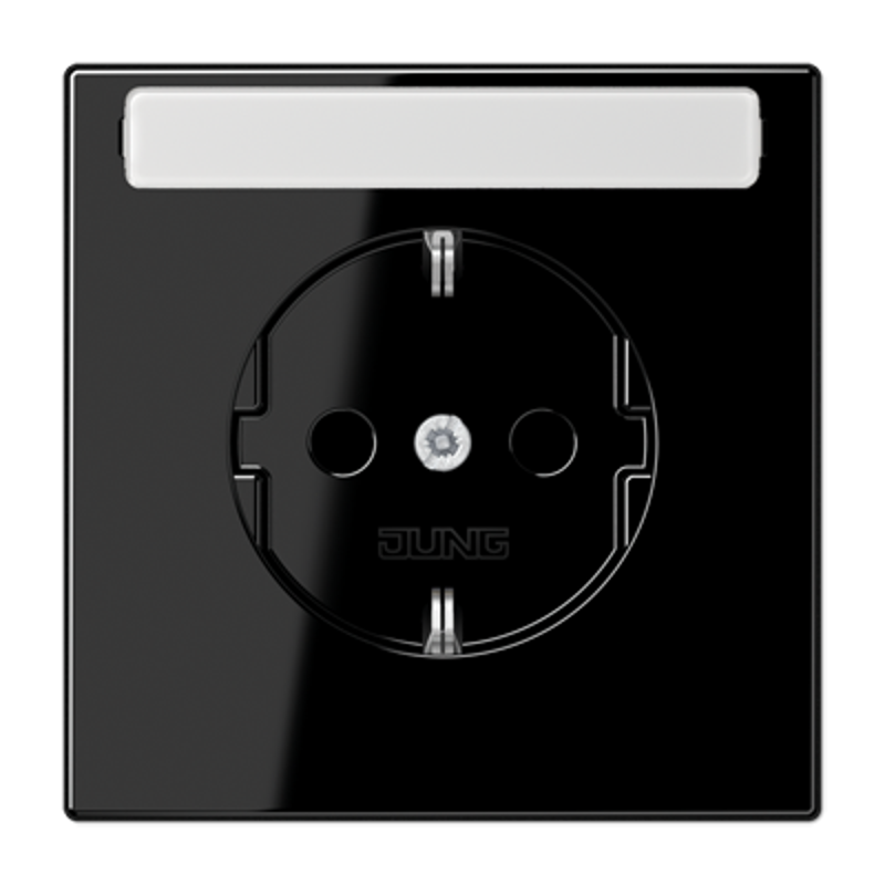 Штепсельная розетка SCHUKO 16A, 250V~ с защитой от детей и полем для надписи; чёрная