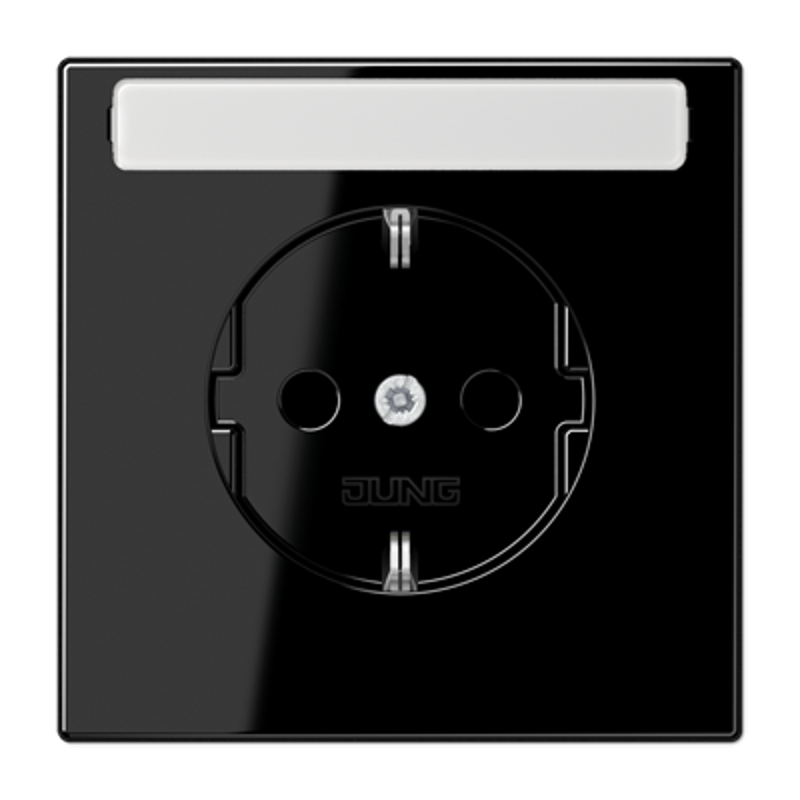 Штепсельная розетка SCHUKO 16A, 250V~ с полем для надписи; чёрная