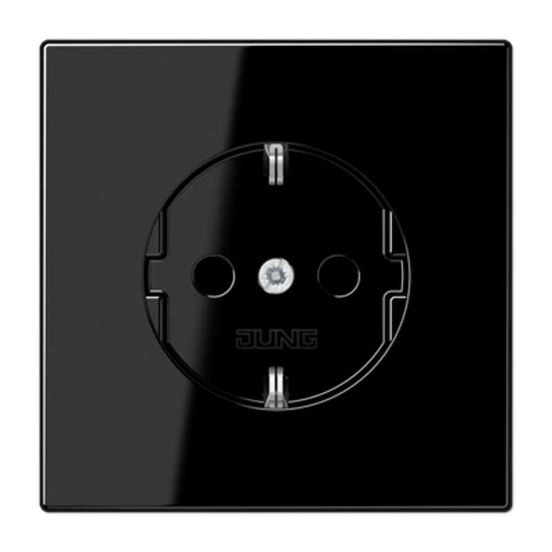 Штепсельная розетка SCHUKO 16А / 250В, пружинные зажимы; дюропласт; черный; LS990
