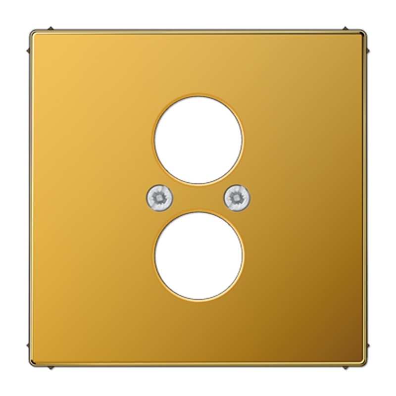 Крышка для 2-х гнезд (разъемов для громкоговорителей); золото