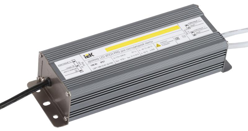 Драйвер для светодиодных лент LED ИПСН-PRO 100Вт 12В IP67 блок-шнуры