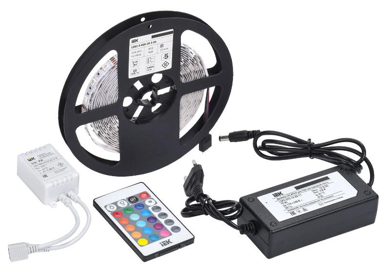 Комплект светодиодной ленты DIY (5050RGB60-14,4-IP20-12В 5м + др. + конт.)