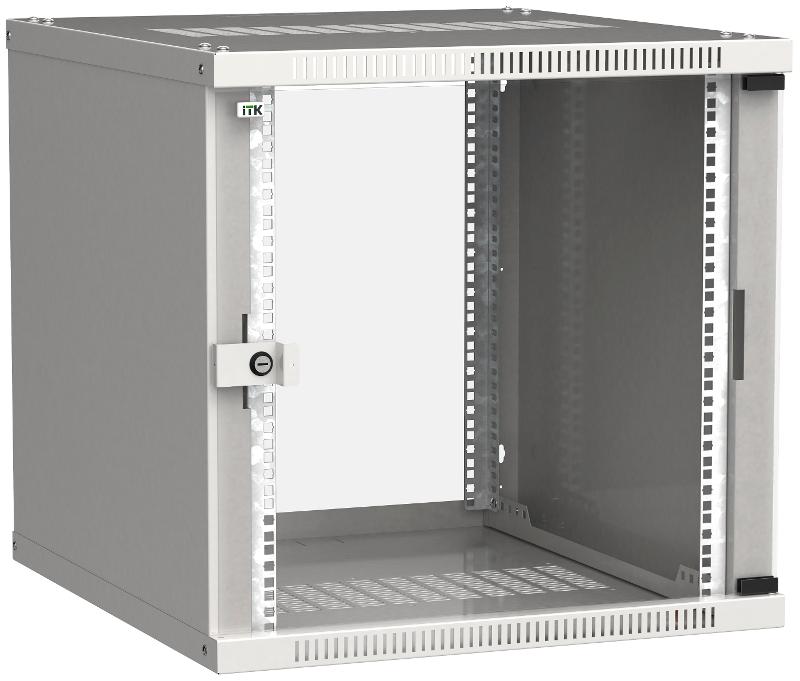 Шкаф LINEA WE 9U 600x600мм дверь стекло серый