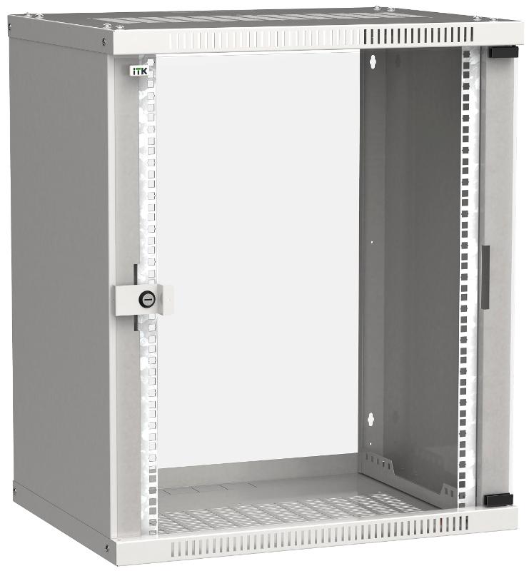 Шкаф LINEA WE 15U 600x450мм дверь стекло серый