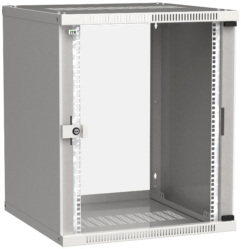 Шкаф LINEA WE 15U 600x650мм дверь стекло серый