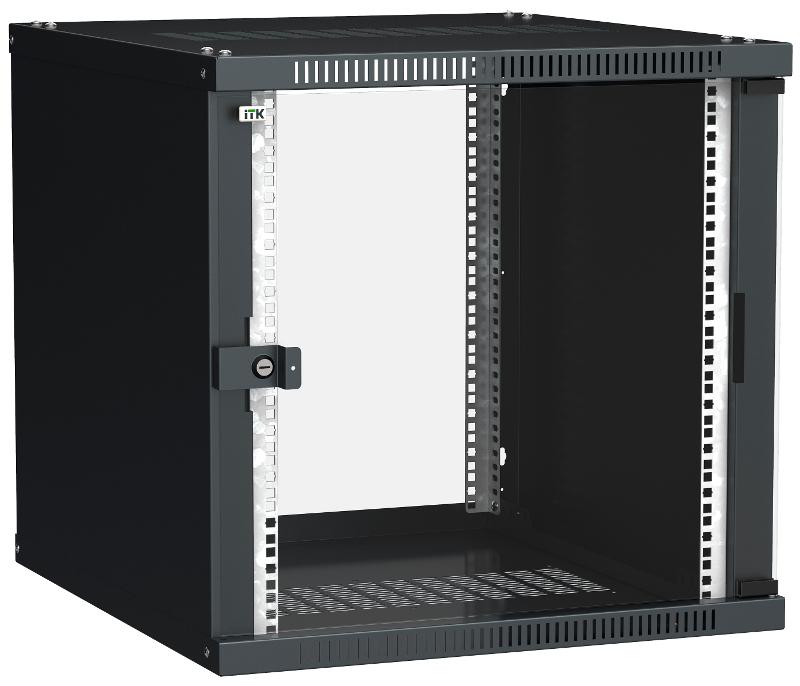 Шкаф LINEA WE 9U 600x450мм дверь стекло черный