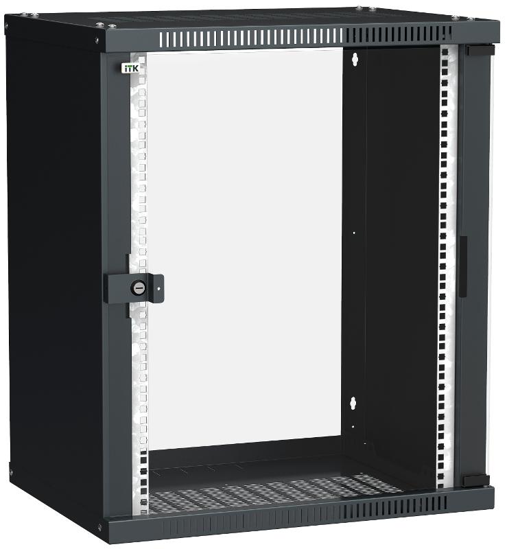 Шкаф LINEA WE 15U 600x450мм дверь стекло черный