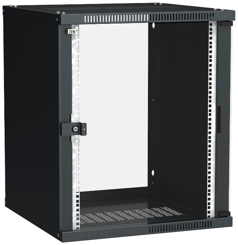 Шкаф LINEA WE 15U 600x600мм дверь стекло черный