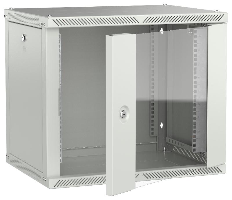 ITK LINEA W Шкаф 9U 600х450мм дверь стекло серый 2.0