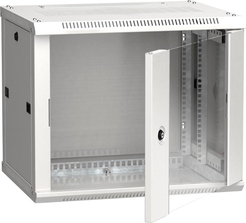 Шкаф LINEA W 9U 600x450 мм дверь стекло, RAL7035