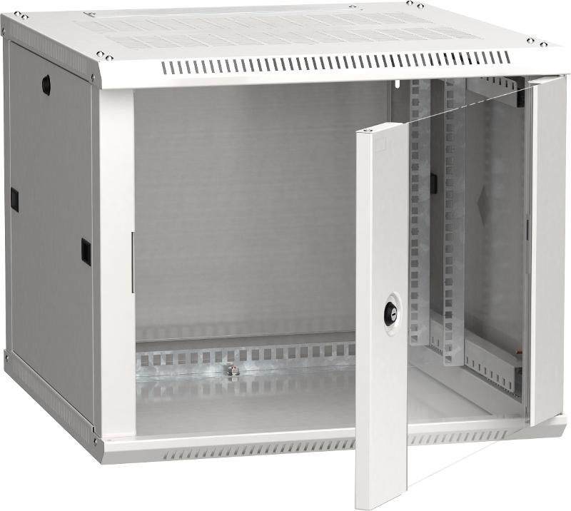 Шкаф LINEA W 9U 600x600 мм дверь стекло, RAL7035