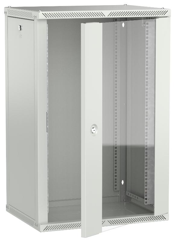 ITK LINEA W Шкаф 18U 600х450мм дверь стекло серый 2.0