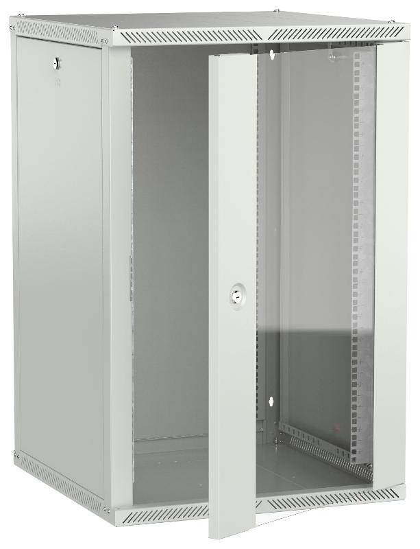 ITK LINEA W Шкаф 18U 600х600мм дверь стекло серый 2.0