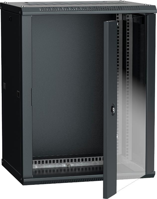 Шкаф LINEA W 15U 600x450 мм дверь стекло, RAL9005