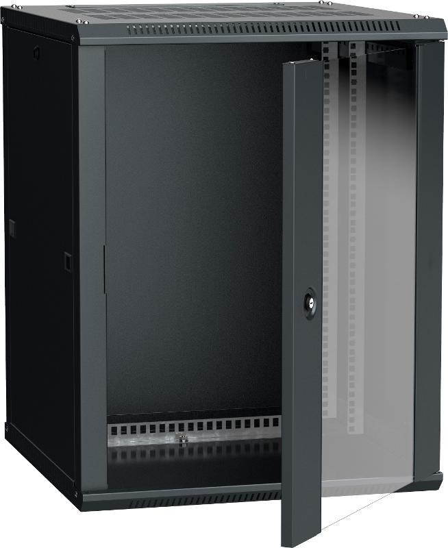 Шкаф LINEA W 18U 600x600 мм дверь стекло, RAL9005