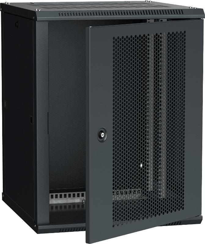 Шкаф LINEA W 18U 600x600 мм дверь перфорированная, RAL9005