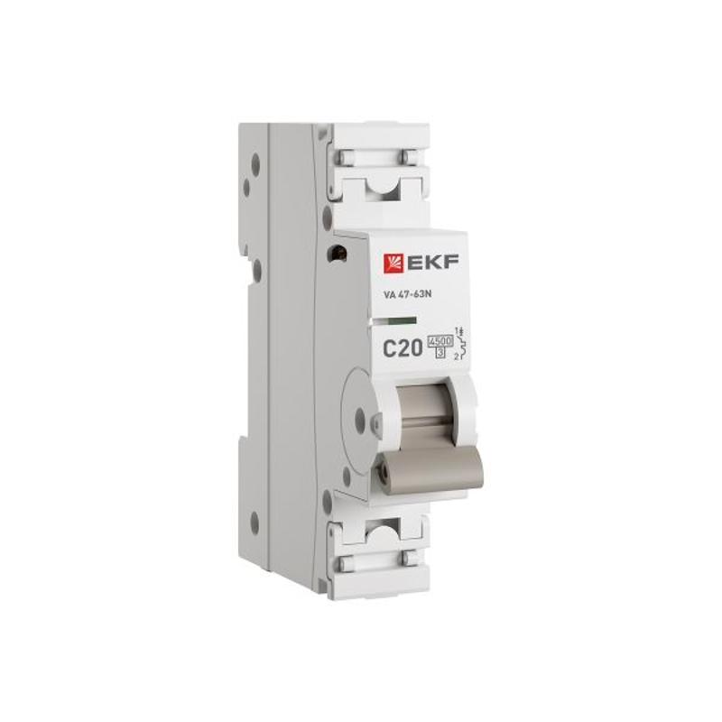 Выключатель автоматический ВА 47-63N 1P 20А (C) 4,5 кА PROXIMA