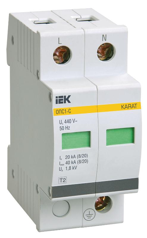 Ограничитель импульсного перенапряжения ОПС1-C 2Р In=20kA Un=400B Im=40kA