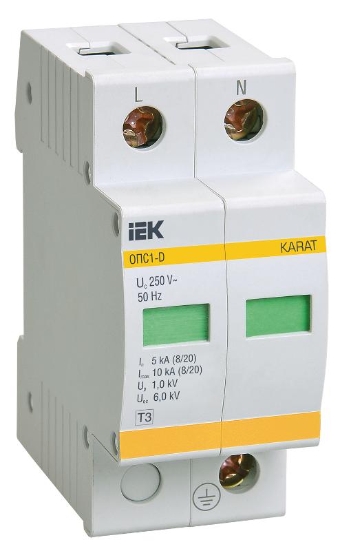 Ограничитель импульсного перенапряжения ОПС1-D 2Р In=5kA Un=230B Im=10kA