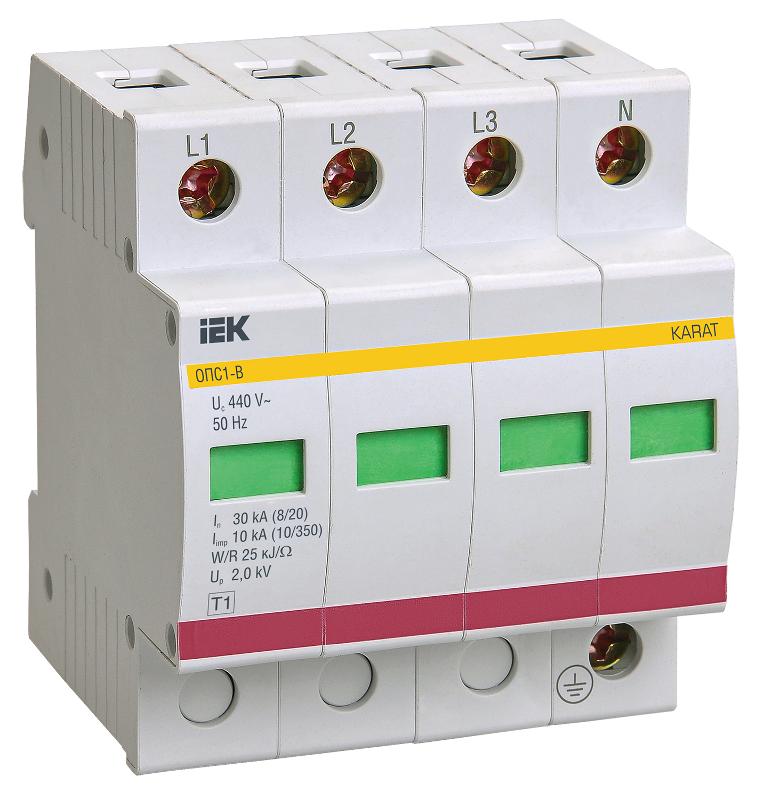 Ограничитель импульсного перенапряжения ОПС1-B 4Р In=30kA Un=400B Im=60kA