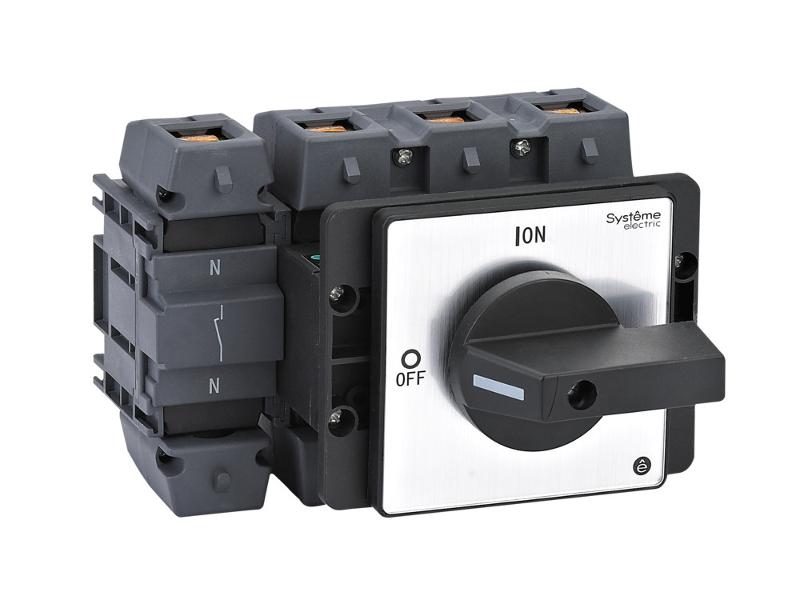 Выключатель-Разъединитель 4P 125A IP20 с чёрной рукояткой на дверцу 4 винтами