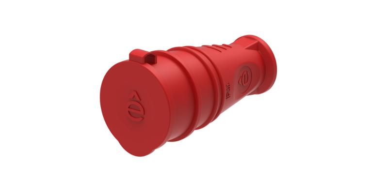 Розетка 2К+З кабельная каучуковая 16А/250В IP44 Красная MultiSet
