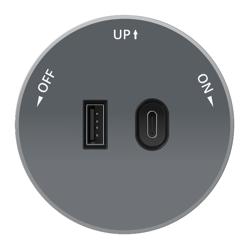 MultiTrack Графит Розетка 2хUSB (тип А+С) 18Вт, 5В/3А