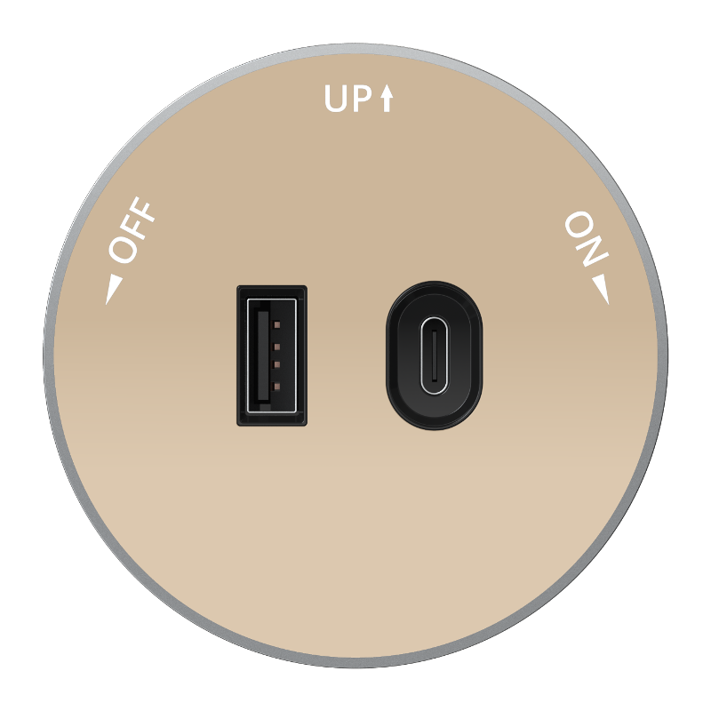 MULTITRACK Розетка 2хUSB (тип А+С) 18 Вт, 5 В/3 А ПЕСОЧНЫЙ