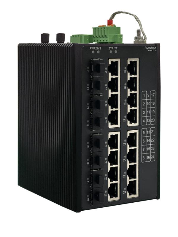Управляемый промышленный коммутатор Ethernet L3, 16x10/100/1000BaseT, 8x100/1000/2500BaseX SFP