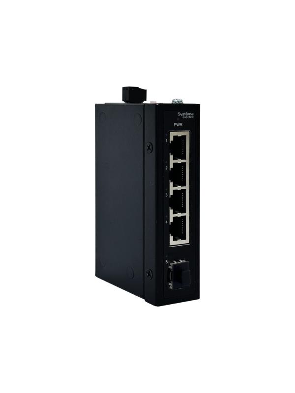 Неуправляемый промышленный коммутатор Ethernet, 4x10/100BaseT, 1x100BaseX SFP