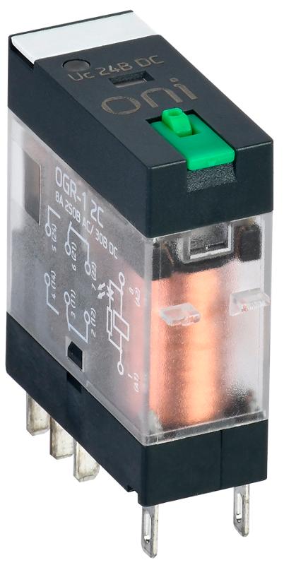 Реле общ. назнач. OGR-1 2C 24В DC с LED и тест. кнопкой ONI