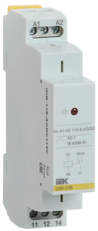Промежут. реле.OIR 1 конт (16А). 110 В AC/DC