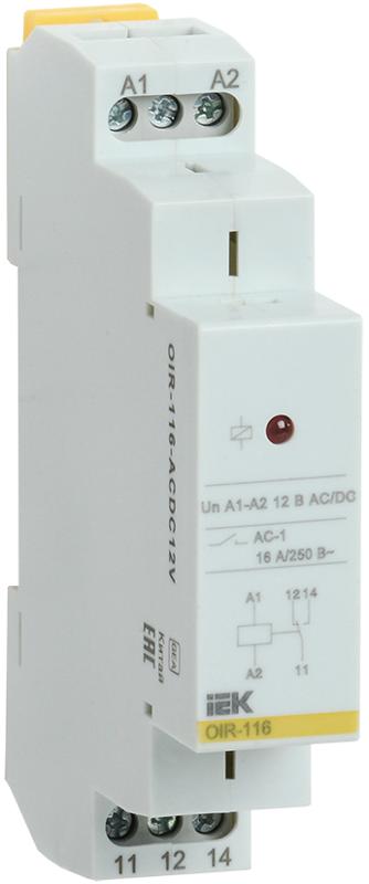 Промежут. реле.OIR 1 конт (16А). 12 В AC/DC