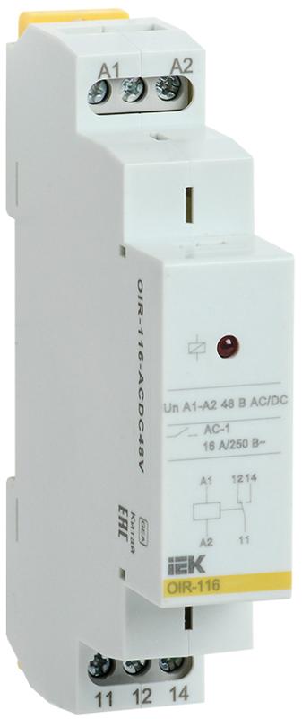 Промежут. реле.OIR 1 конт (16А). 48 В AC/DC