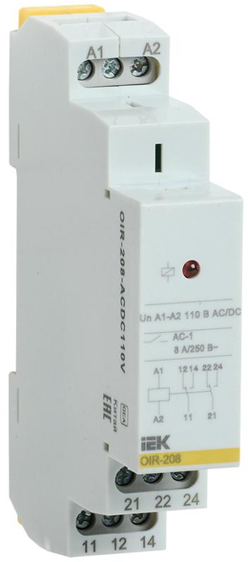 Промежут. реле.OIR 2 конт (8А). 110 В AC/DC