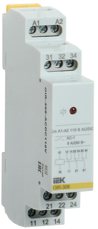 Промежут. реле.OIR 3 конт (8А). 110В AC/DC