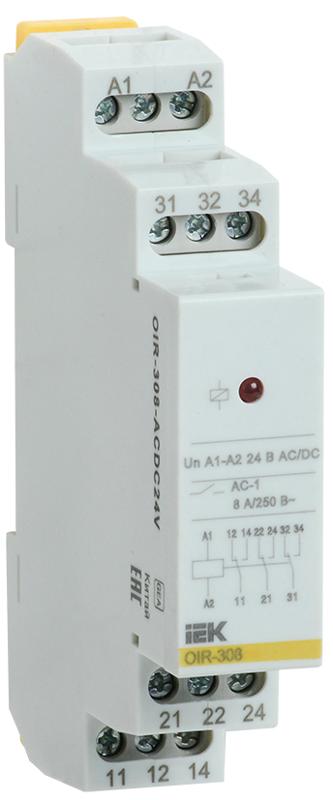 Промежут. реле.OIR 3 конт (8А). 24 В AC/DC
